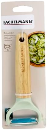  Fackelmann Y Peeler con lama in acciaio inossidabile, rasoi verdure con manico in legno di Hevea, rasoi verdure da lava