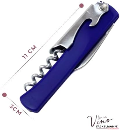  Fackelmann Sommelier Corkscrew con Coltello, Apertura Di Vista e Apertura Di Bottiglia, Acciaio, Argento
| Fackelmann S